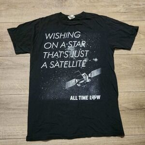 All Time Low‎ Satellite Band Tee Mens Medium Black Rock Emo Pop Punk Shirt